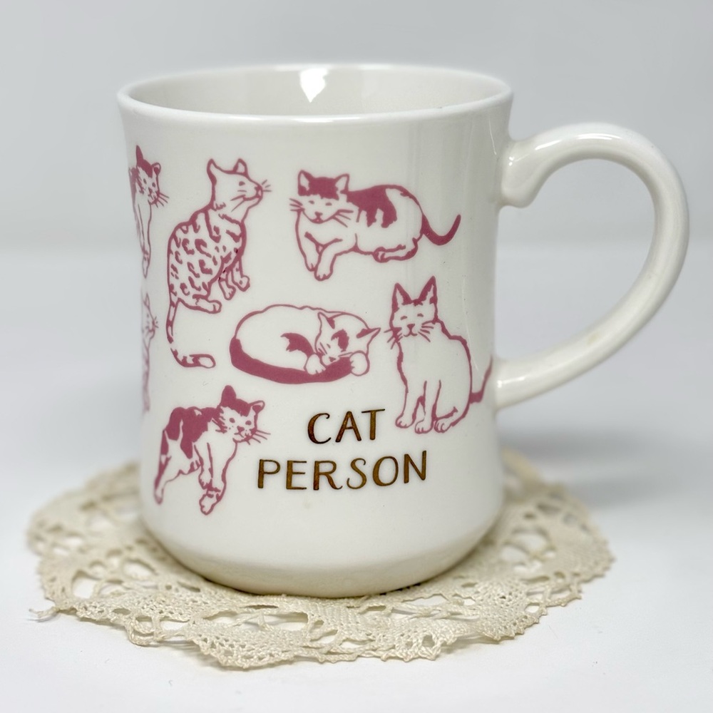 Opalhouse Cat Person Pink Kitty Cats Coffee Mug Ceramic Cup Kawaii Cat Lady 2020